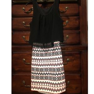 Black and Aztec pattern dress